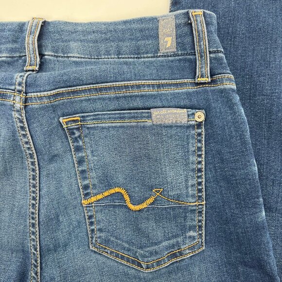 7 For All Mankind Blue Kimmie Straight Leg Jeans | Excellent Condition - Picture 6 of 8